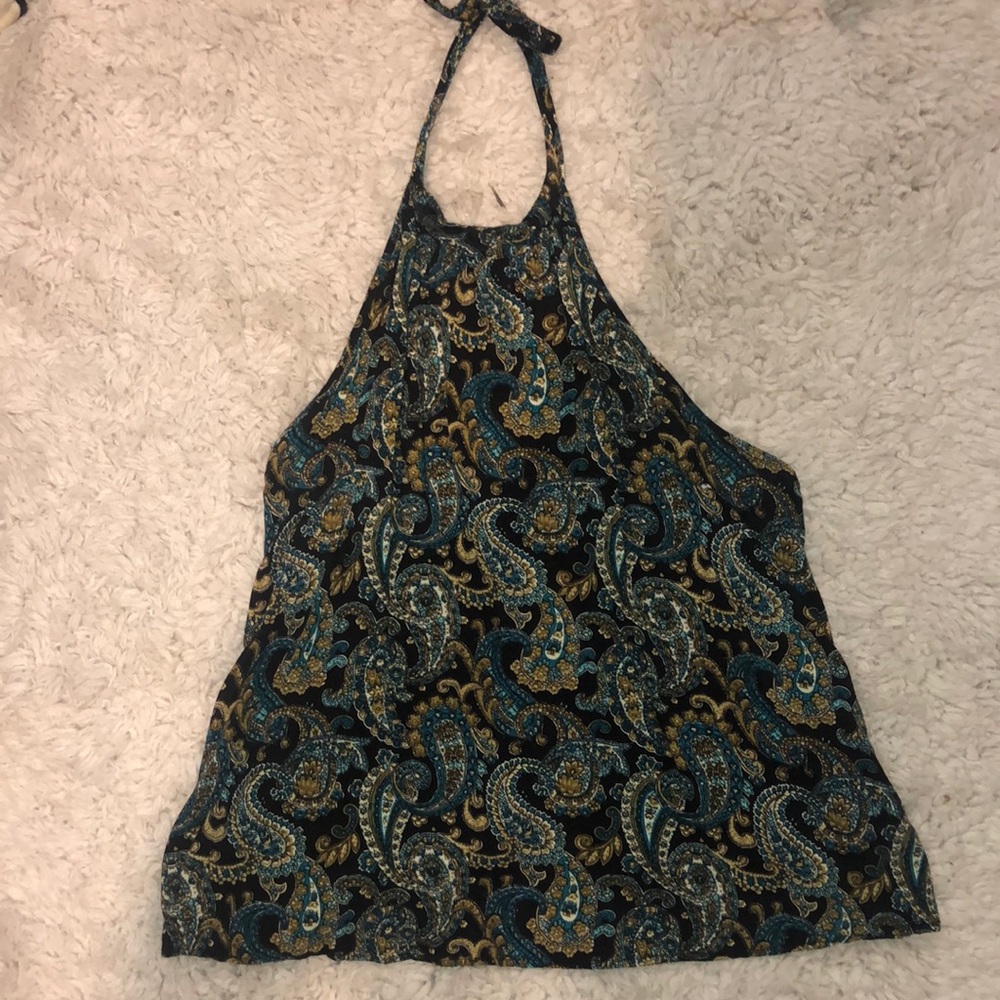 Paisley Backless Halter Top